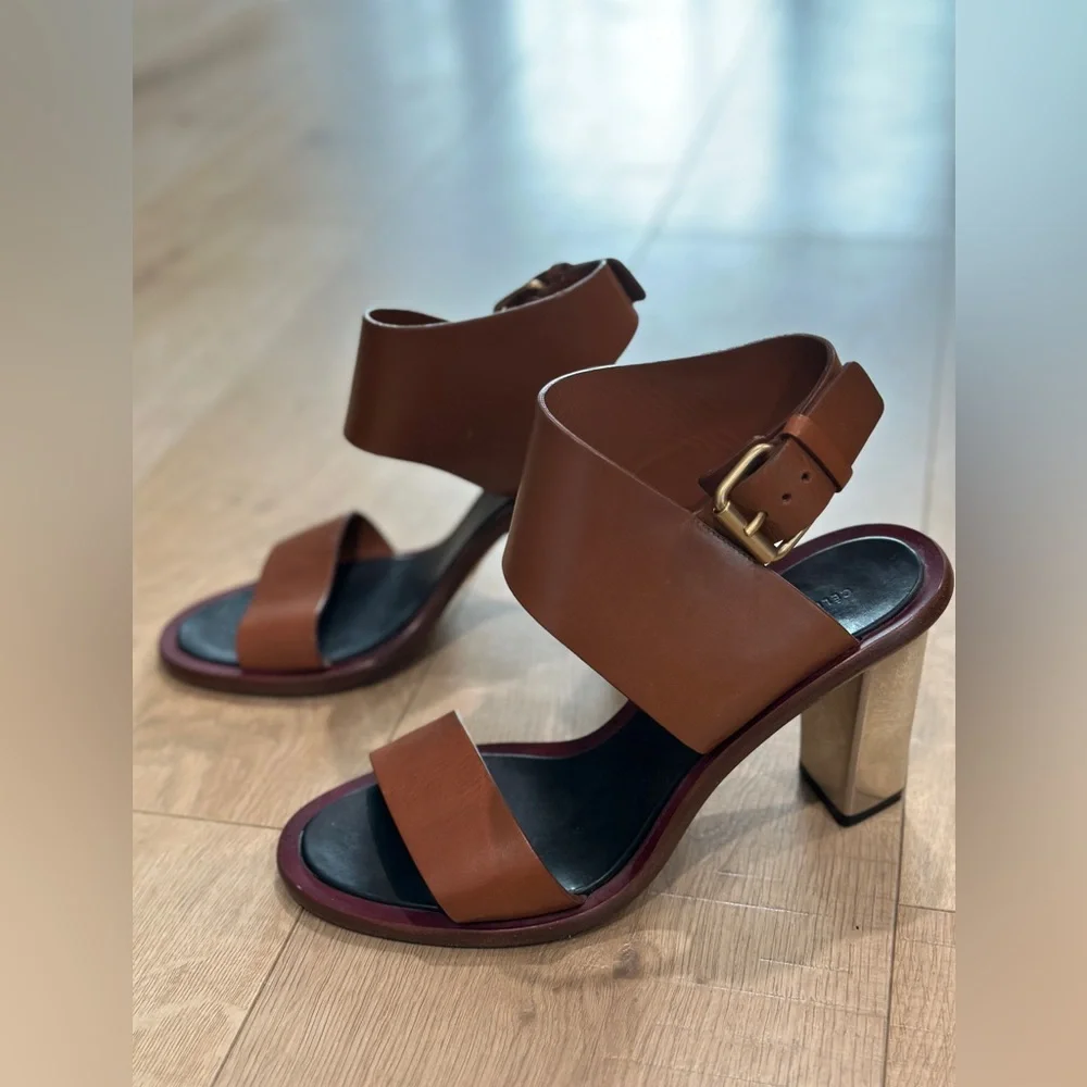 Celine brown leather sandals size 39, pre owned - Picture 6 of 8
